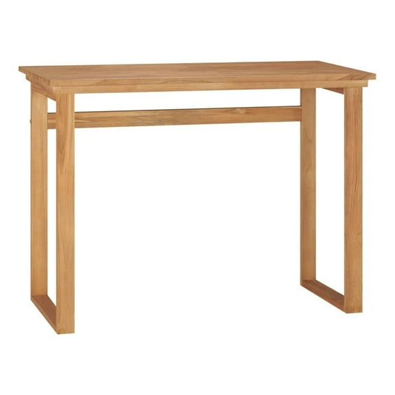 Teak Wood Desk 39.4"x17.7"x29.5", Solid Wood Writing Desk, Rustic Office Desk, Console Table, Computer Desk Brown