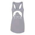 thumbnail image 2 of Wild Bobby, Office Dwight Glasses Face Silhouette Funny Schrute, Pop Culture, Women Racerback Tank Top, Heather Grey, X-Large, 2 of 4