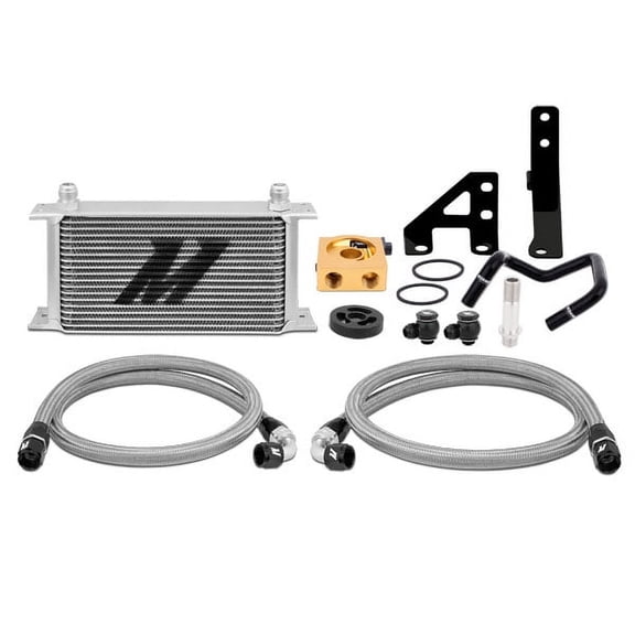 Mishimoto MMOC-WRX-15T Oil Cooler Kit Thermostatic Compatible With Subaru WRX 2015-2021 Silver