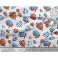 thumbnail image 3 of Soimoi Viscose Chiffon Fabric Dot & Fish Ocean Printed Craft Fabric by The Yard 42 Inch Wide, 3 of 3