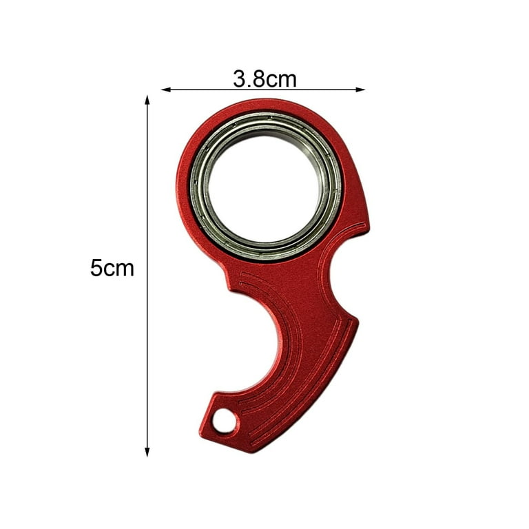 Portable Keychain Fidget Spinner Heavy Duty Metal Stress Relief Pocket Size Key Ring Kids Adults Index Finger Exercising, Women's, Size: Small, Red