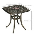thumbnail image 3 of Outsunny Aluminum Outdoor Side Table Coffee Table w/ Umbrella Hole, Bronze, 3 of 10