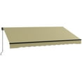 thumbnail image 2 of 12' x 10' Retractable Awning, 280gsm UV Resistant Sunshade Shelter for Deck, Balcony, Yard, Beige, 2 of 6