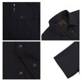 thumbnail image 3 of Coevals Club Men's Summer Short Sleeve Casual Western Solid Plain Snap Buttons Work Shirt (Black S), 3 of 3