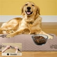 thumbnail image 4 of Pet Feeding Mat-Absorbent Pet Placemat for Food and Water Bowl, with Waterproof Rubber Backing, Quick Dry Water Dispenser Mat for Dog and Cat,20X12 in （Beige）, 4 of 7