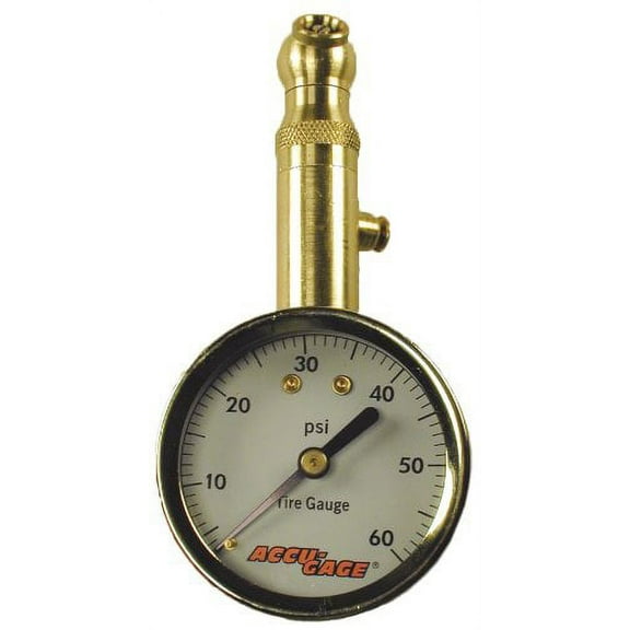 Accu-Gage S60XA (5-60 PSI) Swivel Angle Chuck Dial Tire Pressure Gauge with Bleed Valve