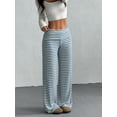 thumbnail image 4 of Women’s Knit Straight-Leg Pants, Soft Stretch Casual Trousers, Lightweight Striped or Solid Lounge Bottoms, High-Waist Relaxed Fit Pants for Daily Wear & Travel, 4 of 6