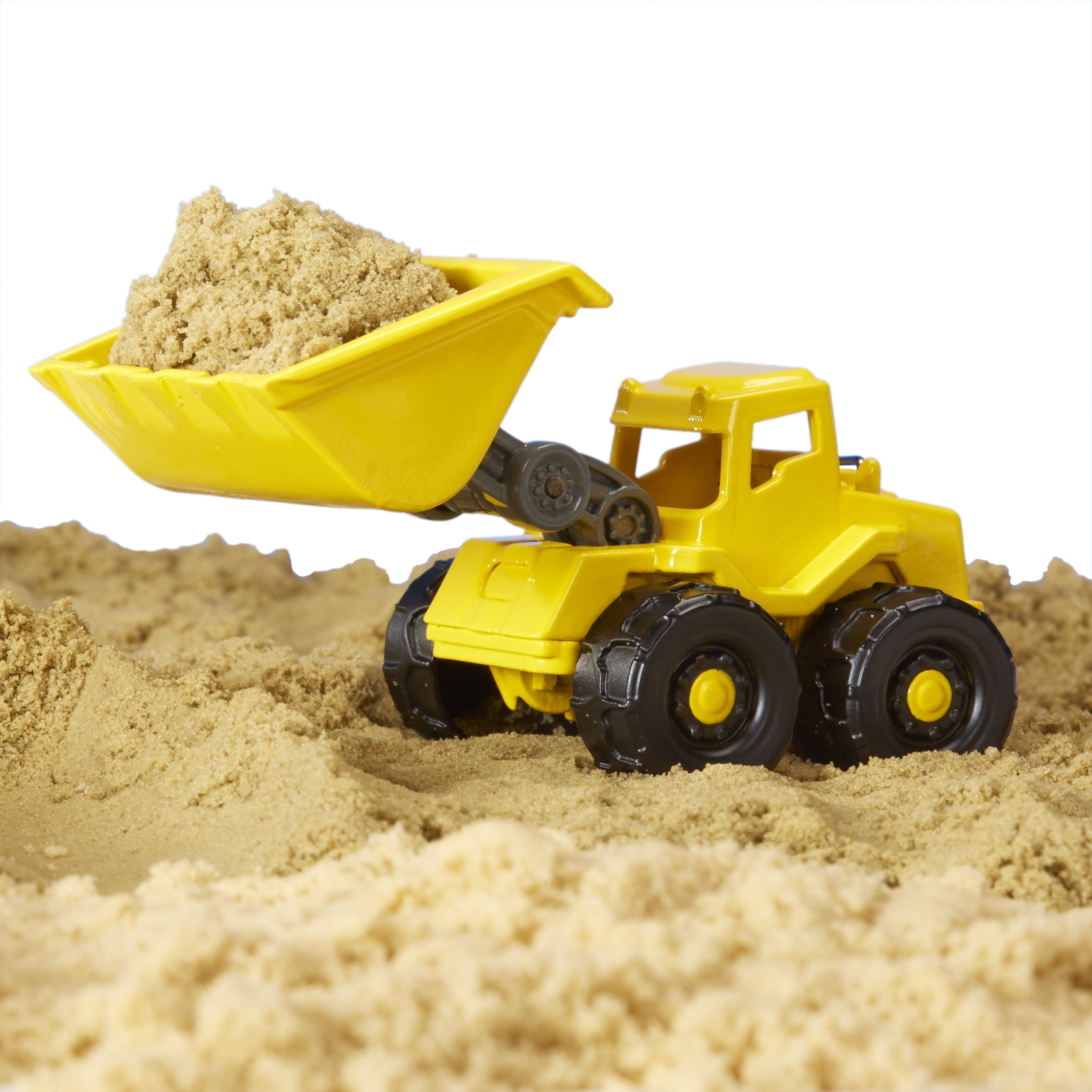 Wonder Factory Never Dry Sand Construction Trucks - Brown + Front Loader - Never Dries Out and Gluten Free, 3+