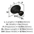 thumbnail image 5 of Amerock Vaile 1-3/8 inch (35mm) Length Oil-Rubbed Bronze Cabinet Knob, 10 Pack, 5 of 5