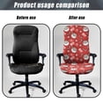 thumbnail image 4 of Renewold Ho Ho Ho Santa Claus Candy Red Office Chair Cover Universal Computer Chair Slipcover High Back Computer Chair Cover for Boss Rotating Chairs Washable Christmas Decor, L, 4 of 7