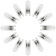 HIBIBUD Appliance Light G9 Bulb,120V 40W Xenon Small Light Bulb for Microwave,Chandeliers,Pendants,Cabinet Lights,Bathroom,2 Pin Base Jc T4 Type,Warm White,Dimmable,12 Pack