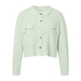 thumbnail image 4 of TYGHBN Womens Western Jacket Womens Casual Cropped Jackets Button Down Long Sleeve Shirts Jacket with Pockets Casual Jackets for Women for Winter Fuzzy Zip up Hoodie Women Knit Sweatshirt Band Tees, 4 of 5