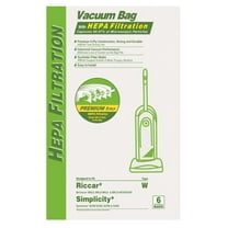 DVC HEPA Paper Replacement Bags Type W Fits Simplicity Synchrony and Riccar Brilliance Models, 6 Bags