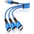 thumbnail image 1 of 2Pack 6FT Multi Charging Cable Multiple USB 3 in 1 Charger Cable Universal Nylon Braided Fast Charg, 1 of 8