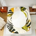 thumbnail image 5 of jejeloiu Monstera Leaf Plant Twin Sheet Sets,Abstract Geometric Circular Twin Fitted Sheet,Beige Orange Green Flat Sheet For Men Women,Breathable Home Decor,3pcs, 5 of 7