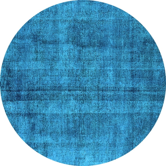 Ahgly Company Indoor Round Oriental Light Blue Industrial Area Rugs, 3' Round
