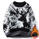 thumbnail image 4 of Suéter de punto de invierno para hombre y mujer, jersey de punto grueso y cálido de vellón navideño, informal, holgado, con cuello redondo, 4 of 4