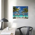 thumbnail image 3 of JRXY Coconut Trees Seascape Canvas Wall Art Bathroom Decorations Modern Blue Hawaii Beach Landscape Palm Tree Artwork Print Painting Living Room Home Office Wall Décor picture2, 3 of 4