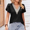 thumbnail image 5 of Birdeem Blouse Mode Femme Manches Courtes Col en V Ample Manches Bouffantes Imprimé, 5 of 5