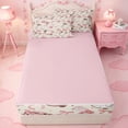 thumbnail image 4 of meiyoeat meiyoeat Sweet Cowgirl Boot Zipper Full Size Comforter Sets with Fitted Sheet and 2 Pillowcases For Girls, Pastel Bow Pattern Zipper Bedding Set For Kids,Pink Reversible,4-Piece, 4 of 7