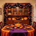 thumbnail image 5 of Liamobondopolis Halloween Black Pine Garland With Orange Purple Ornaments for Home Decor Stair Railing and Fireplace Styling 59 In, 5 of 6