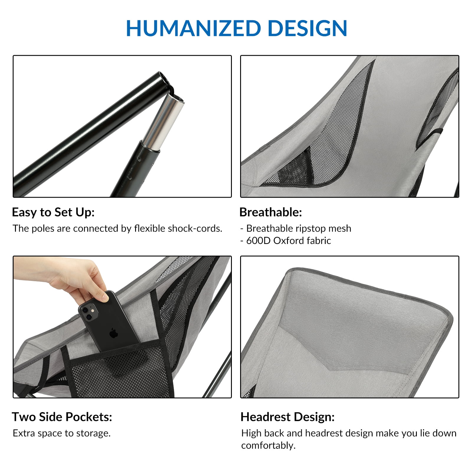 SHALLWE Ultralight High Back Folding Camping Chair, Upgraded All Aluminum S SHALLWE Ultralight High Back Folding Camping Chair, Upgraded