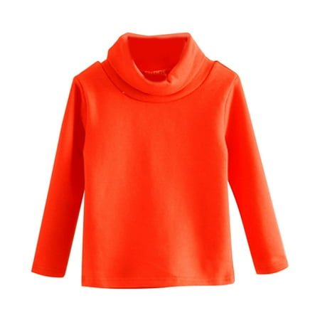 

Generic Clearance Boy Christmas Sweater Girls Sweater Spring and Autumn High Neck Solid Long Sleeve Round Neck Top Party Birthday School for Party Birthday School (3-4 Years Orange)