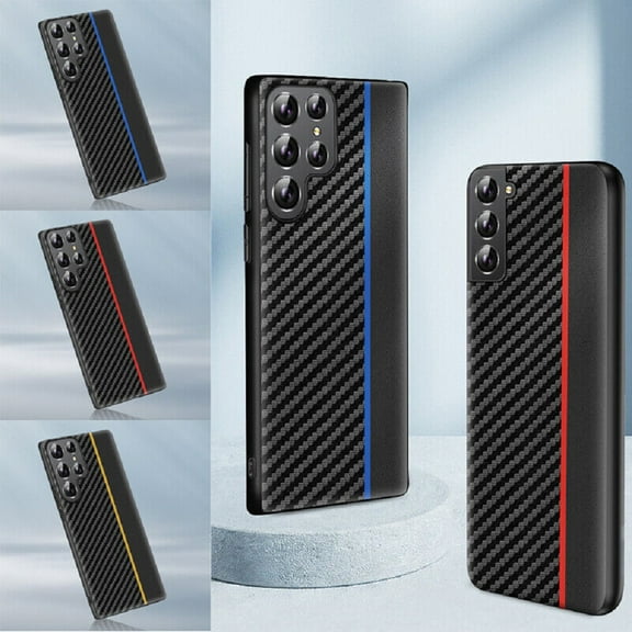 For Samsung Galaxy S22 Ultra Cover Shockproof Luxury Carbon Fiber Pattern Slim Case