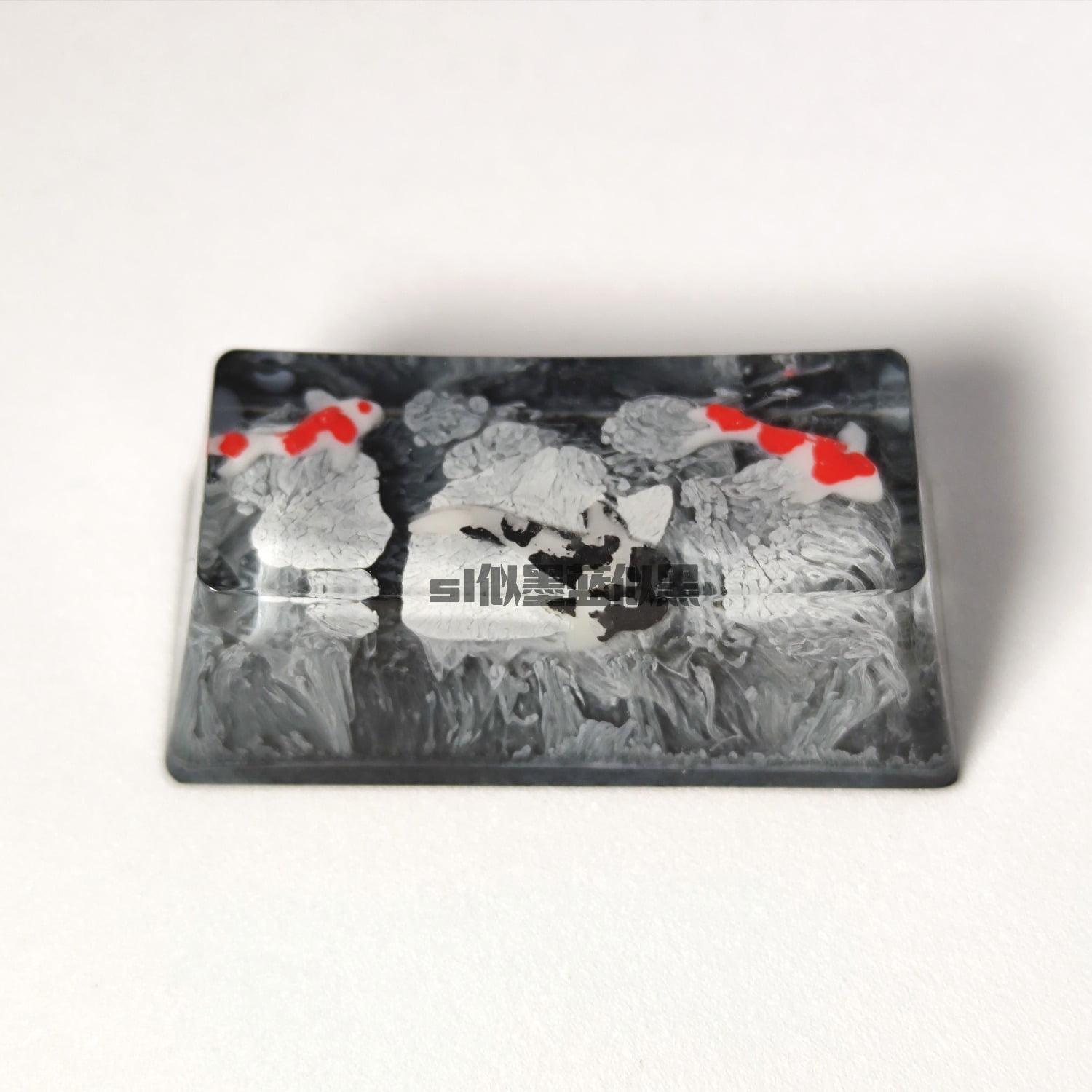 Artisan Resin Keycap, Zen Pond Design 2u Backspace for Mechanical Keyboard, Handcrafted Gift