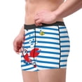 thumbnail image 4 of Fotbe Red Funny Crab on Blue Stripe Men’s Total Support Pouch Boxer Briefs, X-Temp Cooling, Moisture-Wicking Underwear, Regular, Long-leg and Trunk-Small, 4 of 9