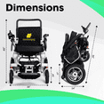 thumbnail image 3 of Fold And Travel Lightweight Foldable Remote Control Portable Electric Power Wheelchair - Blue Seat, Black Frame with 1 Battery, 3 of 13