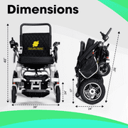 Fold And Travel Lightweight Foldable Remote Control Portable Electric Power Wheelchair - Gold Frame, Black Seat
