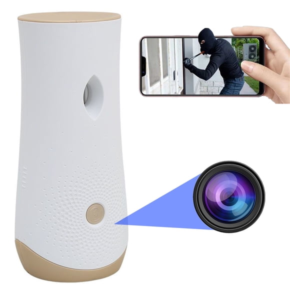 Mini Camara Espia Wifi Oculta En Aromatizante Difusor aroma Wi-Fi video en tiempo real app celular Fullhd 1080P seguridad vigilancia recargable detector de movimiento de Gogo Electronics Color Blanco
