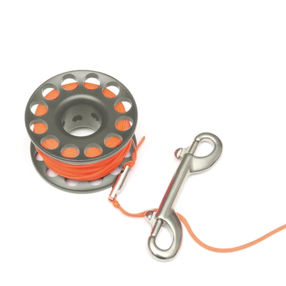 Greeniant Carrete de dedo, carretes de buceo, salvavidas, seguridad, soporte retráctil para salchichas, flotador submarino, enrollador de mano Deportes acuáticos Gris