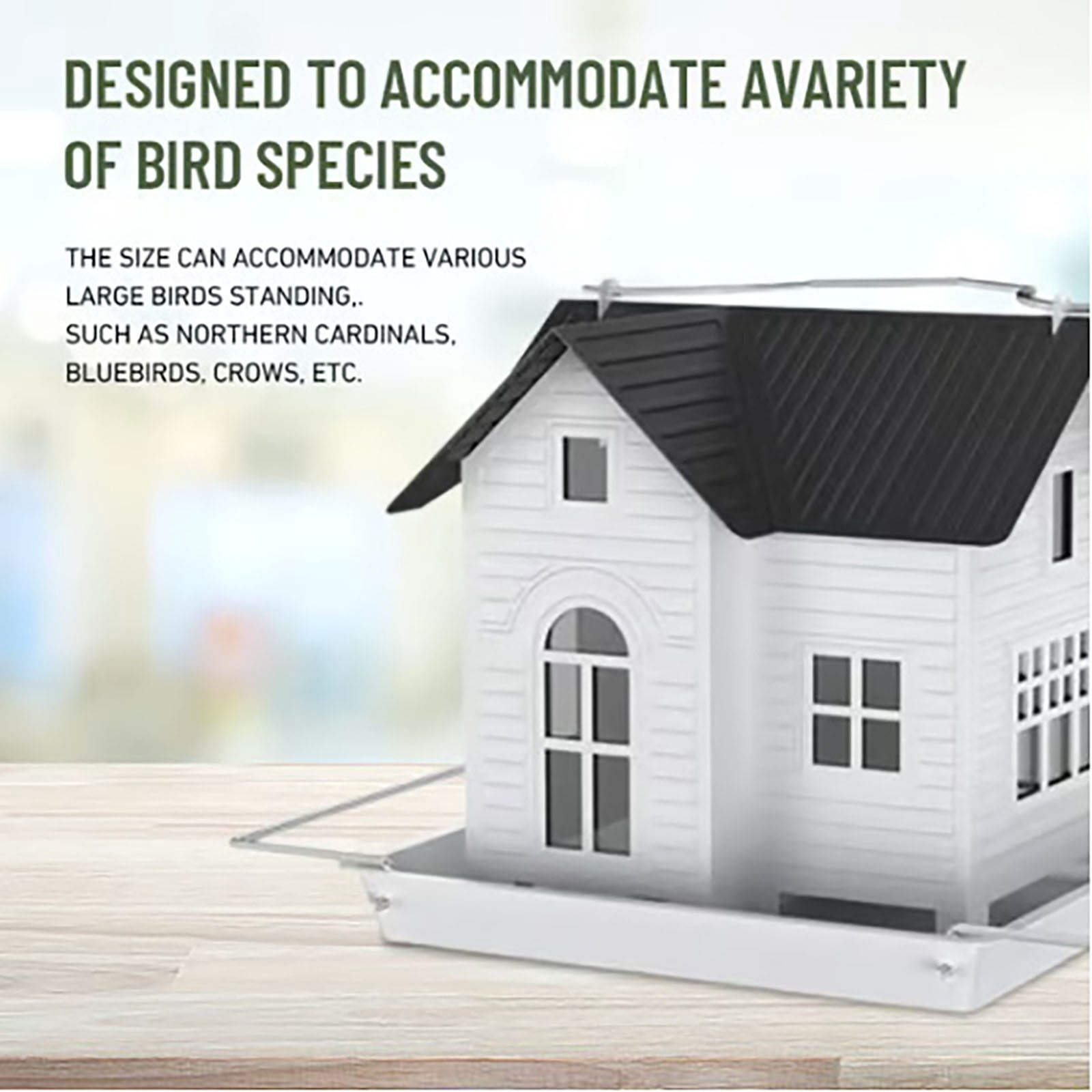 NANDIYNZHI Plastic Bird Feeder Durable for Outdoor, Hanging Seed Dispenser, Wild Bird Food Station, Garden Bird Feeder, Backyard Bird Supply, Portable Bird Bowl,Battery Powered Version