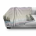 thumbnail image 3 of Winter Soft Flannel Fleece Blanket, Snowfall in the Forest Pine Trees Northern Hemisphere December Frozen Temperatures, Cozy Plush for Indoor and Outdoor Use, 50" x 70", Multicolor, by Ambesonne, 3 of 6