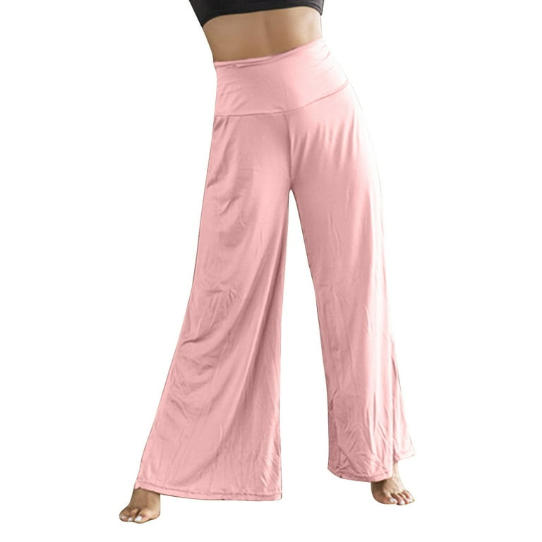 zuwimk Womens Yoga Pants,Non See-Through Crossover Workout Running Yoga  Pants Pink,M 