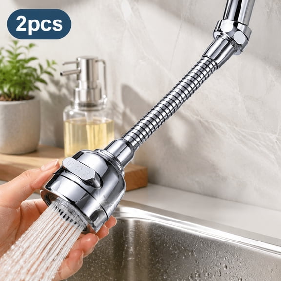 2Pcs 6.29” Kitchen Faucet Extender Universal Faucet Spray Head 360° Swivel Adjustable Nozzle Spout for Bathroom Kitchen Tap Nozzle Filter Adapter