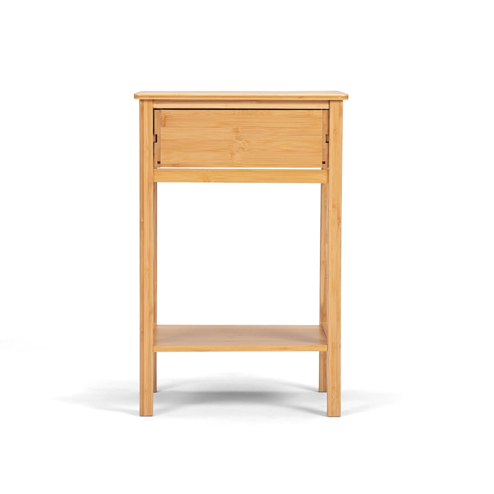 Kepooman Bamboo Bedside Table for Bedroom, 2 Pieces Nightstands for Living Room, Bedside Furniture for Hallway with 1 Drawer, Natural Kepooman Bamboo Bedside Table for Bedroom, 2 Pieces Nightstands for Living Room, Bedside Furniture for Hallway with 1 Drawer, Natural