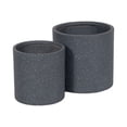 thumbnail image 2 of Dark Grey Resin Planters with Speckled Design (Set of 2), 2 of 7
