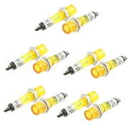 Unique Bargains Unique Bargains 10 x DC 12V 2 Pins Recessed Yellow Pilot Light Signal Indicator Lamp