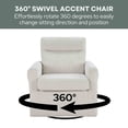 thumbnail image 5 of Convenience Concepts Take a Seat Olivia Swivel Accent Armchair, Boucle Oatmeal, 5 of 6