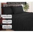 thumbnail image 4 of Royale Linens Bamboo Viscose Full Flat Sheets Only - Cooling Sheets - Organic Viscose Derived from Bamboo - Full Size Flat Sheet Only - Top Sheet - Breathable & Silky Bedding (Full, Black), 4 of 9
