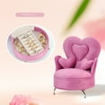 thumbnail image 4 of Niusricy Mini Pink Sofa Single/Double People Heart Shape Armchair Openable Jewelry Box Cute Dolls Accessories, 4 of 8