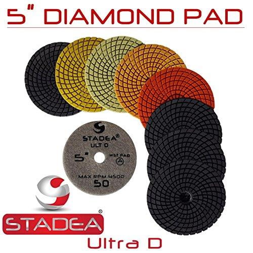Stadea 4" Diamond Polishing Pad Three step 3-step set wet polish Granite Quartz 