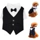 thumbnail image 1 of Camisa de esmoquin a rayas para perros, traje formal, traje de pajarita, camisas de boda elegantes para mascotas, camisa de pajarita de boda de príncipe para perros, ropa de caballero, ropa de cachorr Namotu CZCW-ZC426-4, 1 of 7