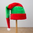 thumbnail image 2 of CHAO 1 Uds. Sombrero alargado de felpa a rayas rojas y verdes para Navidad, Hada de la decoración navideña, sombrero curvo, sombrero de payaso para fiesta, 2 of 5