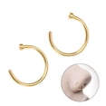 thumbnail image 2 of MIANGASTORE 2 pcs Unisex Surgical Titanium Steel Open Nose Ring Nose Piercing Stud 8mm (Golden), 2 of 6