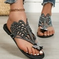 thumbnail image 4 of Womens Butterfly Flip Flops Sparkly Beach Summer Rhinestones Thongs Slip on Slippers Flats Dress Sandals 2025, 4 of 7