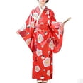 thumbnail image 3 of JAJAHO Kimono Dresses For Girl Floral Print Long Sleeve Silk Satin Party Maxi Dress Size 2-10T Trendy Dresses, 3 of 5